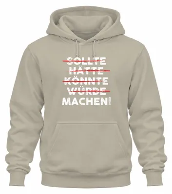 Productafbeelding van "Motiverende quote, vintage grunge stijl, uni hoodie, capuchontrui, natuur, maat M."