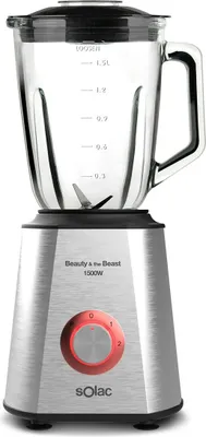 Produktbild von SOLAC Beauty and the Beast 1500, Tischplatten-Mixer, 1,5 l, Pulsfunktion, Eis-Crusher, 1500 W, Edelstahl