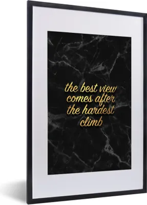 Produktbild von MuchoWow® Gerahmtes Poster Zitate - Sprichwörter - Gold - Marmor 40x60 cm - Poster mit Schwarzem Bilderrahmen Wandposter Rahmen Foto Bilder - Poster in Rahmen
