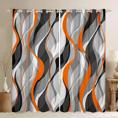 Vorhangset 2er, 117x137 cm, geometrisch, 30-50% Verdunkelung, modern