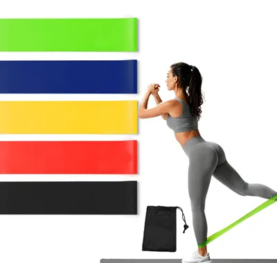 Productafbeelding van Fitnessbanden, terrabanden in 5 kleuren voor verschillende weerstandsniveaus