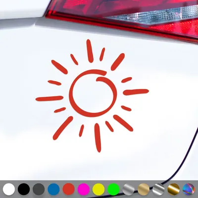 Produktbild von PantherPixel Sonne Aufkleber Sonnenschein Strand Meer Camping Sticker Auto Geschenkidee Farbe Rot