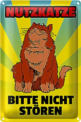 Produktbild von Blechschild Spruch 20x30cm Nutzkatze bitte nicht stören