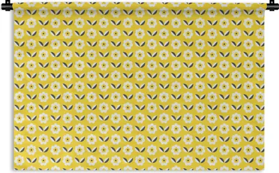 Produktbild von MuchoWow® Wandteppich Wandbehang Blume - Gelb - Muster - Sommer 120x80 cm Tapisserie Dekoration Wandtuch - Wanddekorationen - Wandtücher