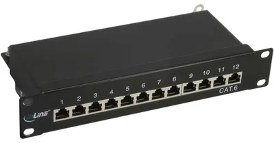 Zdjęcie produktu dla InLine 76213S, RJ-45, Cat6, Montaż półkowy, 1U, Czarny, 254 mm