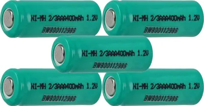 Produktbild von vhbw 5x Akku-Rohzellen Ersatz für 2/3AAA für Akkus - 400 mAh, 1,2 V, NiMH