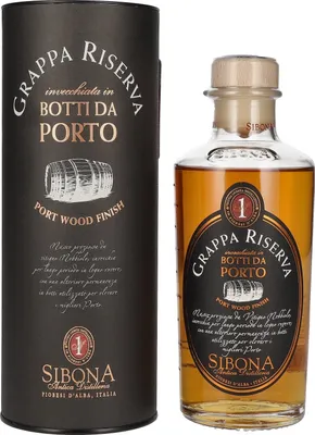 Produktbild von Sibona GRAPPA RISERVA Botti da PORTO 44% Vol. 0,5l in Geschenkbox