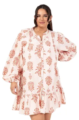 Produktbild von Lovedrobe Damen Kleid, knielang, mit langen, ballonförmigen Ärmeln und Kragen