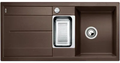 Produktbild von Spüle Blanco METRA 6 S-F 990 x 490 mm cafe 519120 1 Spülbecken Mit Tropffläche Mit Restebecken Becken rechts