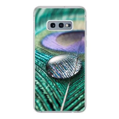 Produktbild von MuchoWow® Handyhülle Schutzhülle Hülle für Samsung Galaxy S10e Nahaufnahme eines Wassertropfens auf einer Pfauenfeder Silikon Softcase Handy Hülle - Handy