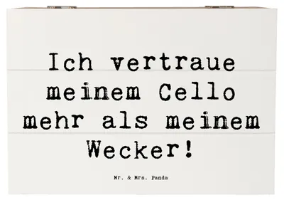 Produktbild von Mr. & Mrs. Panda Box Spruch Cello Vertrauen 22 x 15 cm - Weiß - Geschenk, Orchester, Musikinstrument, Streichinstrument, fotobox, Klassische Musik, Solo, Geschenkbox