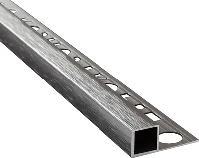 Produktbild von Alu Vierkant Quadrat Profil Fliesenschiene Schiene silber L270cm H10mm gebürstet