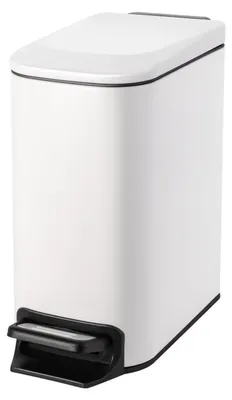 Immagine prodotto di Piccolo cestino da bagno con coperchio, capacità 6 litri, acciaio inossidabile, colore bianco