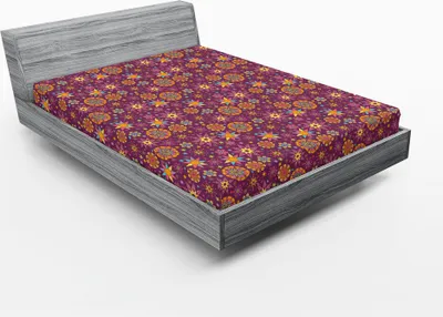 Produktbild von ABAKUHAUS Abstrakt Spannbetttuch, Bunte Sterne in verschiedenen Formen und Formen Einzigartige Motive Geometrische Layout-, 90 x 200 cm, Mehrfarbig
