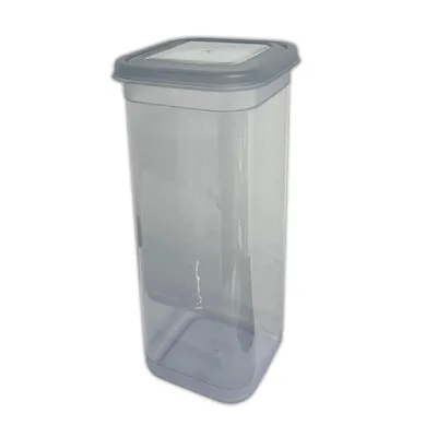 Immagine prodotto di Contenitore in plastica con coperchio, grigio, 1,9 L; contenitore per conservare alimenti freschi; contenitore per farina, zucchero e pasta