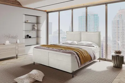 Produktbild von 99rooms Vero Boxspringbett Cordstoff POSO Greige 160x200 cm