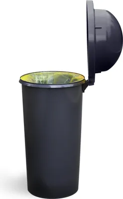 Immagine prodotto di KUEFA HD - Portasacchi da 60 litri, pattumiera per il sacco giallo, a tenuta di odori, robusta, resistente ai raggi UV, universale (grigio)