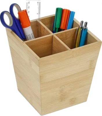 Produktbild von Famanu Stiftehalter mit 4 Fächern - 15,5 x 14,5 x 14,5 cm