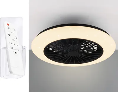Produktbild von LED Sternenhimmel Deckenleuchte mit leisem Ventilator und Fernbedienung, Ø 50cm