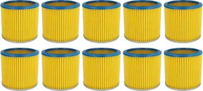 Produktbild von vhbw 10x Faltenfilter kompatibel mit Einhell AS 1400, 1250, 1250N Staubsauger - Patronenfilter Blau Gelb