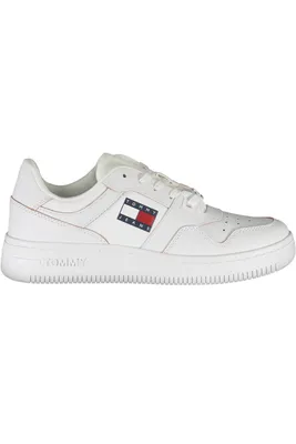 Produktbild von Damen-Sneaker Weiß mit Kontrast und Recycling-Polyester, Schnürsenkel
