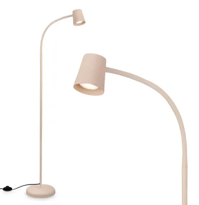 Stehlampe mit Fußschalter, GU10, max. 9W, schwenkbar, beige, 21x127,5 cm