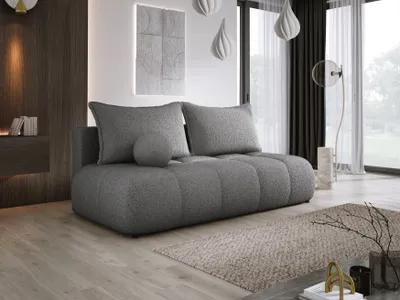 Produktbild von DomoHome Sofa COCO MINI Schlafsofa Mit Bettfunktion, Anthology Stoffbezug, 2-Sitzer, Freistehend, Größe: 205x105x97cm Farbe: Grau