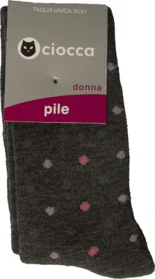 Obrázek produktu pro Ponožky Sockensocke pro ženy CIOCCA – vysoké podkolenky z teplého fleece, č. výrobku 716/2 PILE SOCKS, velikosti 35–41, 88 %.Polyakryl, 11 % polyamid, 1 % Elastan