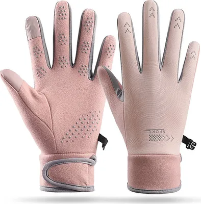Produktbild von 1 Paar warme Winterhandschuhe für Herren und Damen, rutschfeste Touchscreen-Handschuhe, winddichte Thermo-Schneehandschuhe für kaltes Wetter zum Laufen, Radfahren, Skifahren, Arbeiten, Wandern