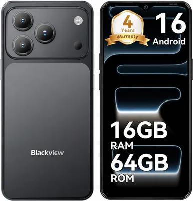 Produktbild von 2026 Blackview WAVE 7C Handy Ohne Vertrag, 6.56", Android16, 16GB+64GB/2TB TF, Face ID, 5000mAh, 32MP, Dual-SIM, WiFi 5, IP54