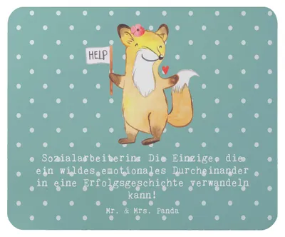 Produktbild von Mr. & Mrs. Panda Mousepad Sozialarbeiterin Erfolg - Meeresbrise - Geschenk, Unterstützung, Geduld, Mauspad, Empathie, Berufsalltag, Berufsleben, Mouse Pad, Lösungen