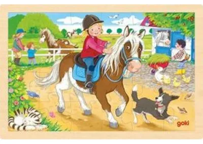 Produktbild von Einlegepuzzle Ponyhof, 30 x 20 x 0,8 cm