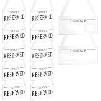 Obrázok produktu pre TRANKIELO® - 12 kusov bielych, zdobených tabúľ 9,5 x 19,7 cm - Elegantná dekorácia na svadby a podujatia