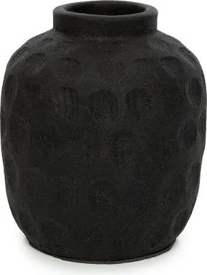 Image de Bazar Bizar Vase terre cuite noir 16x16x18cm