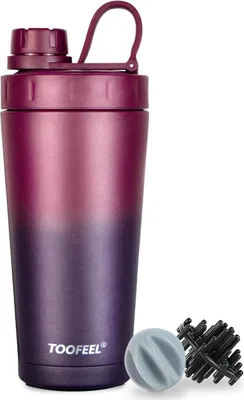 Image de TOOFEEL Shaker à protéines en acier inoxydable isolé pour la salle de sport