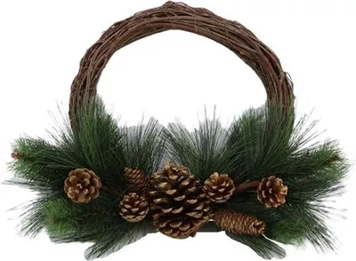Produktbild von HBX Kranz-Ring zum Aufhängen Grün-Braun-Natur D 36 cm