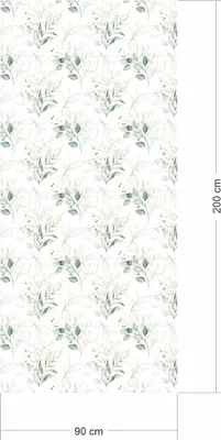 Produktbild von 2 x 0,9 m selbstklebende Folie - Floral weiß/grün/gold Klebefolie Dekorfolie Möbelfolie