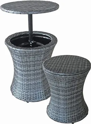Produktbild von Tisch mit Getränkekühler GARDA-120 in dunkelgrau, B/H/T: ca. 45/55-85/45 cm