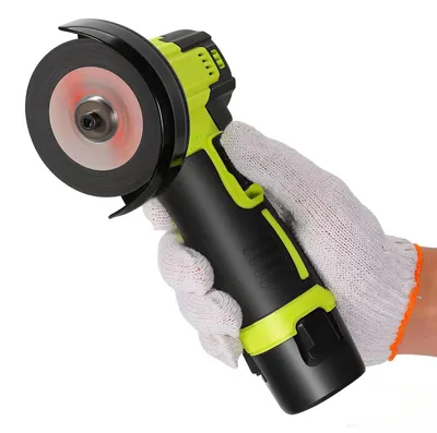 Immagine prodotto di Smerigliatrice angolare compatta - Smerigliatrice angolare a batteria - 600 giri/min - Ricaricabile con 2 batterie - Ideale per taglio e levigatura - Utensile portatile