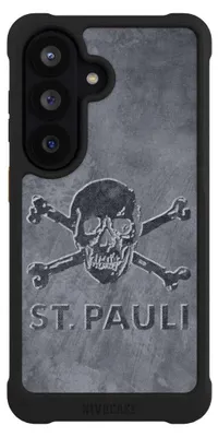 Produktbild von NIVOCASE Hülle für Samsung Galaxy S26  Stoßfeste Handyhülle NIVOmax Case Schwarz Beton FC St. Pauli Logo