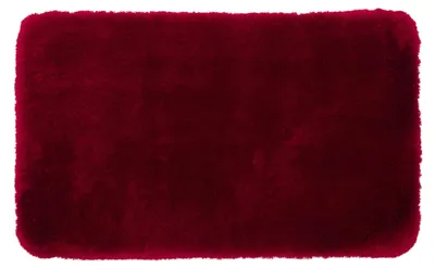 Produktbild von GÖZZE Deluxe extra weicher Hochflor Badteppich rutschfester Mikrofaser-Badvorleger Bordeaux 60 x 100 cm