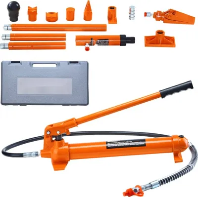 Obrázek produktu pro Hydraulický zvedák s dlouhým beranem - 10t hydraulický zvedák - Robustní zvedák se vzduchovým čerpadlem - Oranžový - Ideální pro osobní a nákladní automobily