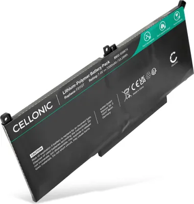 Produktbild von CELLONIC 1x Akku für Notebook Kompatibel mit Dell Latitude 7490, Latitude 5410, Latitude 7390, F3YGT - (7200mAh, 7.4V)