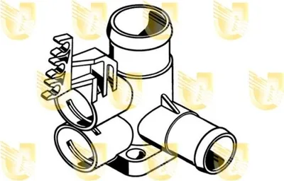 Produktbild von UNIGOM 341803 Kühlmittelflansch für AUDI 80 Limousine (8C2, B4) Wasserflansch