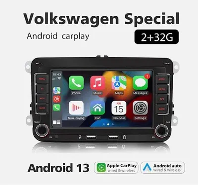 Obrázek produktu pro 7palcové autorádio s CarPlay, dotykovým displejem, GPS a Bluetooth 5.1, kompatibilní s CANBUS