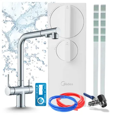 Produktbild von Küchenarmatur Mit Wasserfiltersystem Ari Venom 2, Umkehrosmose 400 Gpd, Zweigriffarmatur, Keramikkartusche, Ausziehbarer Auslauf, Wassersparend, Chrom