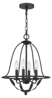 Produktbild von Kronleuchter, 4-Flammig, Stahl, grau, D 40,5 cm