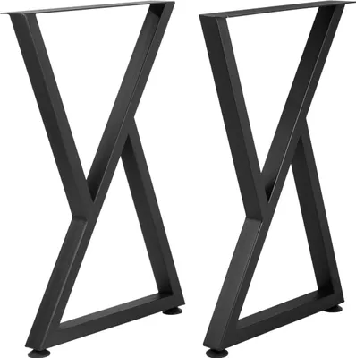Immagine prodotto di Gambe per tavolo in metallo a forma di Z Gambe per tavolo da pranzo 28"x18" Gambe per scrivania Set di 2