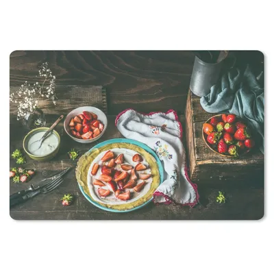 Produktbild von MuchoWow® Mauspad Mousepad Erdbeere - Rustikal - Obst - Rustikale Blumen 27x18 cm - Mousepads - Maus Mat - Pad - Mausunterlage - Büroartikel - Desk Matten