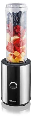Produktbild von Cloer 6969 Smoothie Maker, Mini Standmixer to go, Milchshakes, Behälter 600 ml, Trinkflasche aus Tritan, BPA frei, spülmaschinenfest, 400 W,